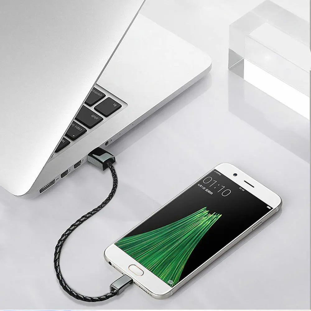 Leather USB charging Bracelet cable (Iphone Lighting and USB-C)