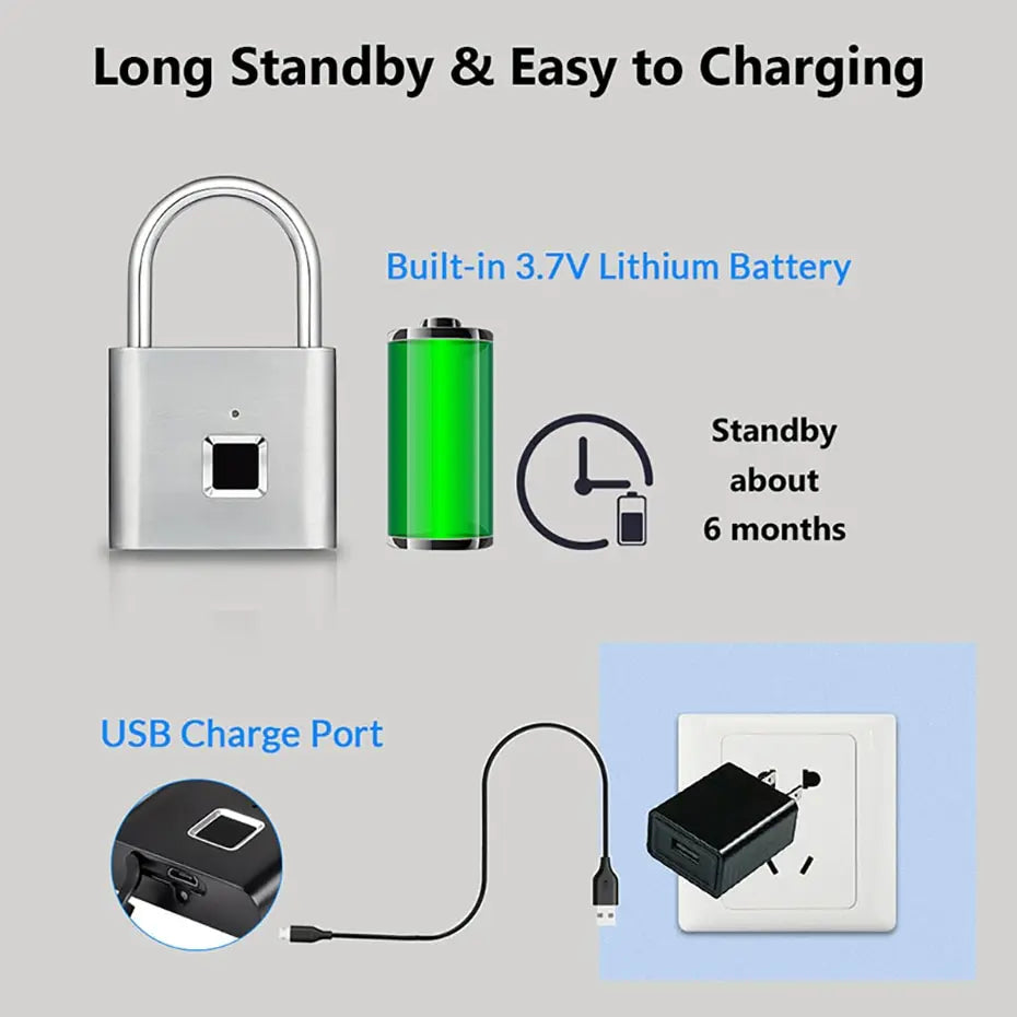 Smart lock fingerprint waterproof